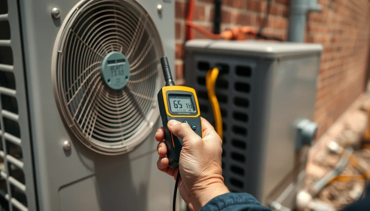 Mesure du niveau sonore d'une pompe à chaleur avec un sonomètre