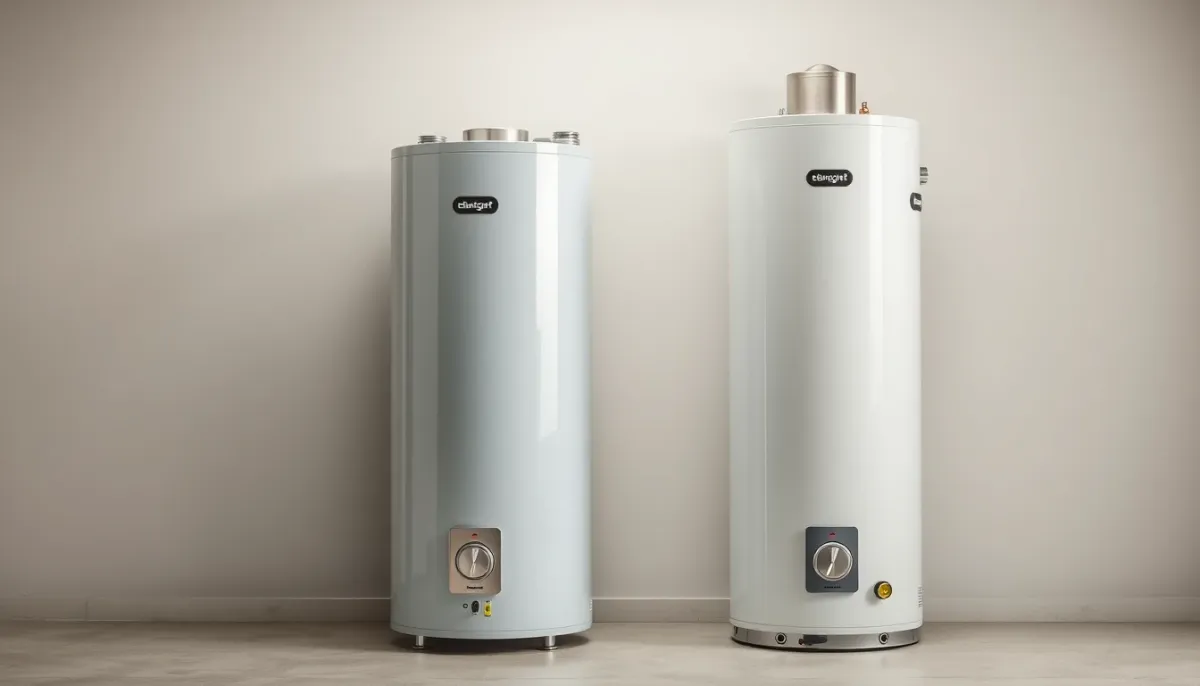 Deux modèles de chauffe-eau thermodynamiques exposés côte à côte