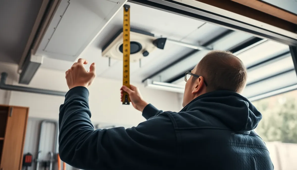 Vérification de la hauteur sous plafond dans un garage avant l'installation d'un chauffe-eau thermodynamique